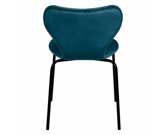 Стул Seven Style тёмно-бирюзовый велюр с чёрными ножками, изображение 4 | Интернет магазин мебели и декора LifeDekor