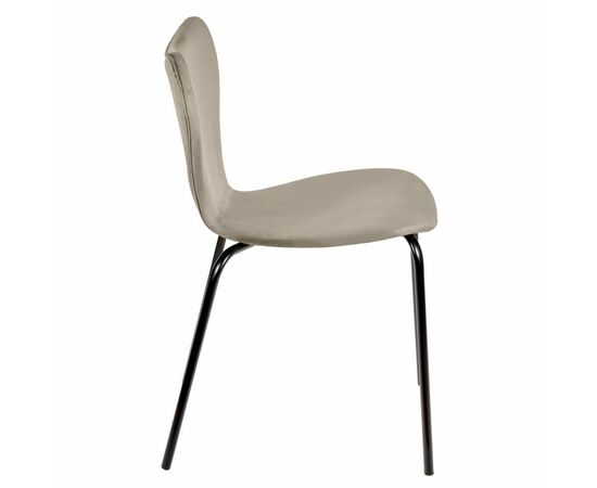 Стул Seven Style латте велюр с чёрными ножками, изображение 3 | Интернет магазин мебели и декора LifeDekor