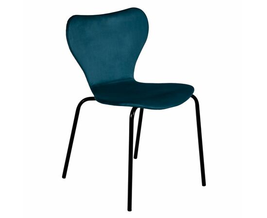 Стул Seven Style тёмно-бирюзовый велюр с чёрными ножками | Интернет магазин мебели и декора LifeDekor