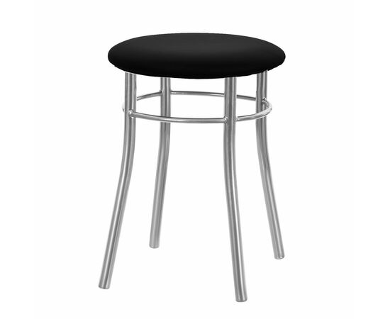 Кухонный табурет Shado Хокер №5 Хром 3001, Цвет обивки: Черный, Цвет каркаса: серый | Интернет магазин мебели и декора LifeDekor