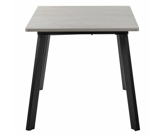 Стол Dublin раскладной 120-160х80х75 серый мрамор с чёрными ножками, изображение 4 | Интернет магазин мебели и декора LifeDekor