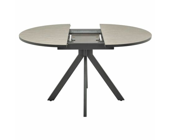 Стол Rudolf круглый раскладной 100-130x100x75см, Бетон слюда, чёрный, изображение 4 | Интернет магазин мебели и декора LifeDekor