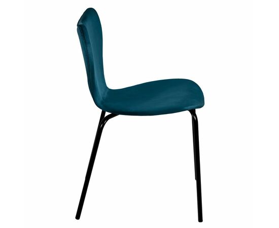 Стул Seven Style тёмно-бирюзовый велюр с чёрными ножками, изображение 3 | Интернет магазин мебели и декора LifeDekor