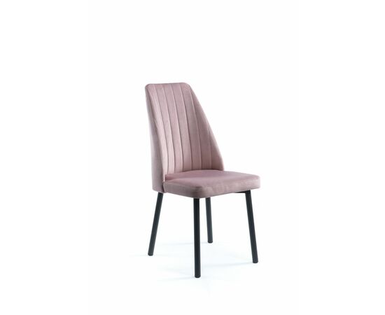 Кухонный стул SHADO Мокка Стандарт № 10 ткань кабрио № 18, Цвет обивки: Розовый, Цвет каркаса: черный | Интернет магазин мебели и декора LifeDekor