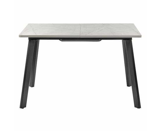 Стол Dublin раскладной 120-160х80х75 серый мрамор с чёрными ножками, изображение 2 | Интернет магазин мебели и декора LifeDekor