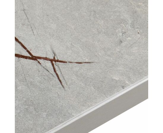 Стол Dublin раскладной 120-160х80х75 серый мрамор с чёрными ножками, изображение 10 | Интернет магазин мебели и декора LifeDekor