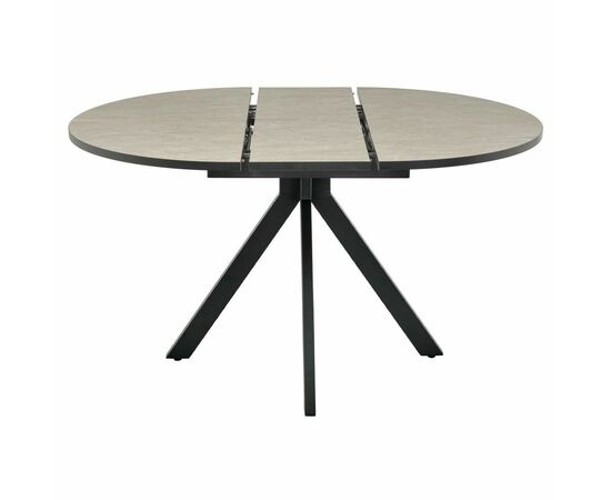 Стол Rudolf круглый раскладной 100-130x100x75см, Бетон слюда, чёрный, изображение 5 | Интернет магазин мебели и декора LifeDekor