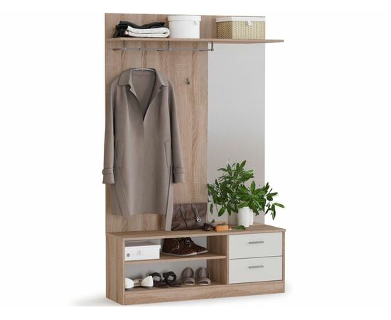 Прихожая «Диоген», Дуб сонома/белый, изображение 3 | Интернет магазин мебели и декора LifeDekor