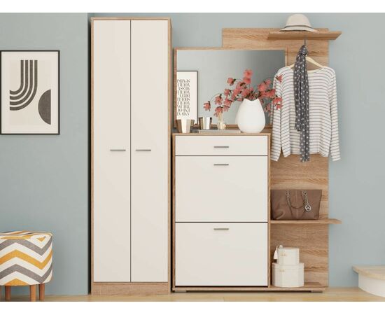 Прихожая «Вито», Дуб сонома/белый, изображение 5 | Интернет магазин мебели и декора LifeDekor