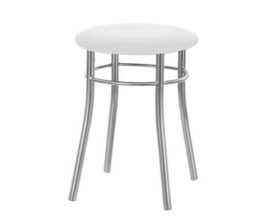 Кухонный табурет Shado Хокер №5 хром 3002, Цвет обивки: белый, Цвет каркаса: хром | Интернет магазин мебели и декора LifeDekor