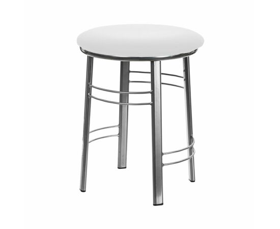 Табурет для кухни Shado 03 №5 Хром 3002, Цвет обивки: белый, Цвет каркаса: хром | Интернет магазин мебели и декора LifeDekor