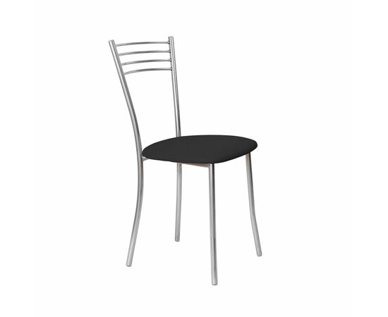 Стул для кухни SHADO Хлоя №5 Хром 3001, Цвет обивки: Черный, Цвет каркаса: хром | Интернет магазин мебели и декора LifeDekor