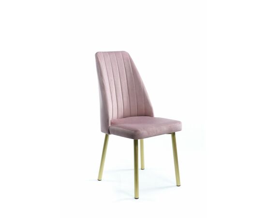 Кухонный стул SHADO Мокка Стандарт № 10 ткань кабрио № 18, Цвет обивки: Розовый, Цвет каркаса: Золотой | Интернет магазин мебели и декора LifeDekor