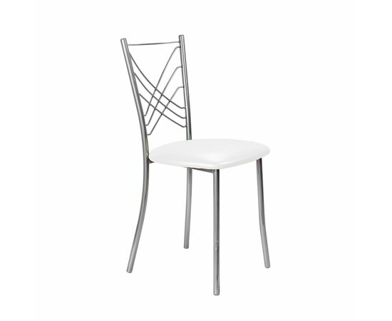 Кухонный стул SHADO Весна №5 Хром 3002, Цвет обивки: белый, Цвет каркаса: хром | Интернет магазин мебели и декора LifeDekor