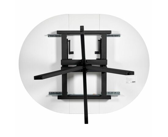 Стол Rudolf круглый раскладной 100-130x100x75см, белый мрамор, чёрный, изображение 14 | Интернет магазин мебели и декора LifeDekor