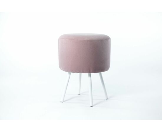 Пуф SHADO НЛО №18 обивка велюр розовый, Цвет обивки: Розовый, Цвет каркаса: белый | Интернет магазин мебели и декора LifeDekor