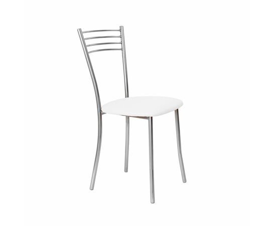 Стул для кухни SHADO Хлоя №5 Хром 3002, Цвет обивки: белый, Цвет каркаса: хром | Интернет магазин мебели и декора LifeDekor