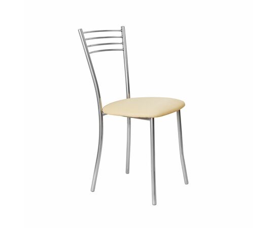 Стул для кухни SHADO Хлоя №5 Хром 3025, Цвет обивки: бежевый, Цвет каркаса: хром | Интернет магазин мебели и декора LifeDekor