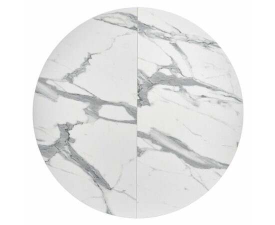 Стол Rudolf круглый раскладной 100-130x100x75см, белый мрамор, чёрный, изображение 10 | Интернет магазин мебели и декора LifeDekor