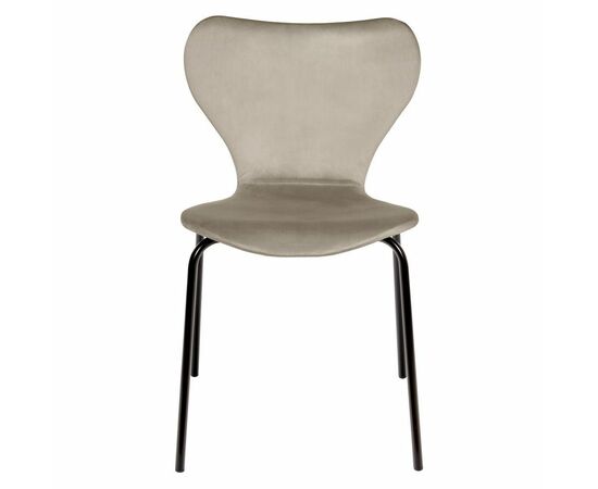 Стул Seven Style латте велюр с чёрными ножками, изображение 2 | Интернет магазин мебели и декора LifeDekor