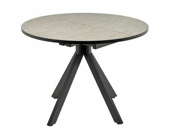 Стол Rudolf круглый раскладной 100-130x100x75см, Бетон слюда, чёрный | Интернет магазин мебели и декора LifeDekor