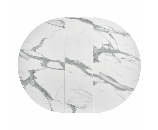 Стол Rudolf круглый раскладной 100-130x100x75см, белый мрамор, чёрный, изображение 11 | Интернет магазин мебели и декора LifeDekor