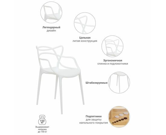 Стул Masters белый, Цвет: Белый, изображение 16 | Интернет магазин мебели и декора LifeDekor