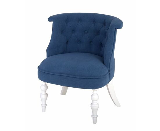 Кресло Бархат (эмаль белая / RS 30 синий) | Интернет магазин мебели и декора LifeDekor