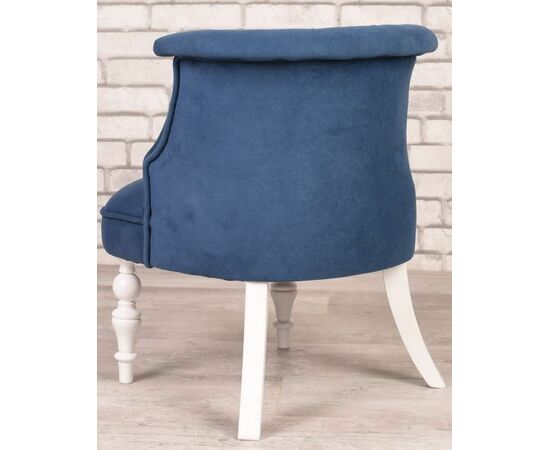 Кресло Бархат (эмаль белая / RS 30 синий), изображение 4 | Интернет магазин мебели и декора LifeDekor