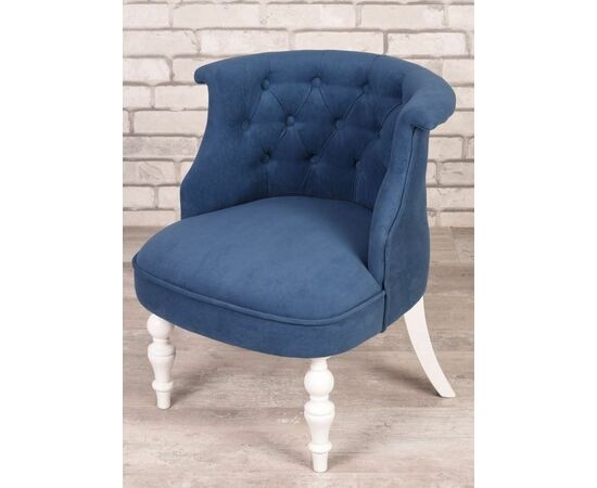 Кресло Бархат (эмаль белая / RS 30 синий), изображение 5 | Интернет магазин мебели и декора LifeDekor