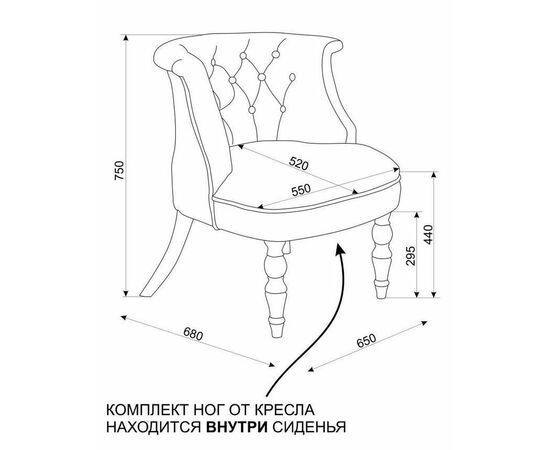 Кресло Бархат (эмаль белая / RS 30 синий), изображение 6 | Интернет магазин мебели и декора LifeDekor
