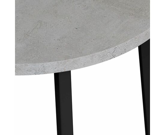 Стол Next круглый раскладной 90-120x90x76,5см, Бетон Лайт, чёрный, изображение 5 | Интернет магазин мебели и декора LifeDekor