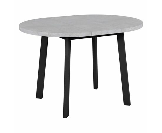 Стол Next круглый раскладной 90-120x90x76,5см, Бетон Лайт, чёрный, изображение 3 | Интернет магазин мебели и декора LifeDekor