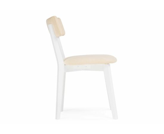 Стул деревянный Гилмар бежевый велюр / белый, изображение 3 | Интернет магазин мебели и декора LifeDekor