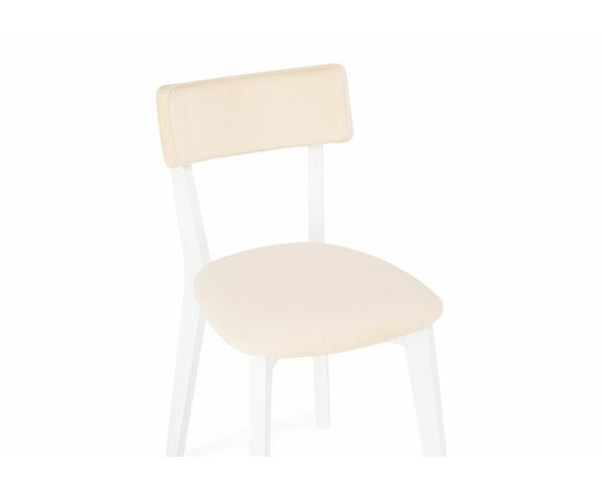 Стул деревянный Гилмар бежевый велюр / белый, изображение 5 | Интернет магазин мебели и декора LifeDekor