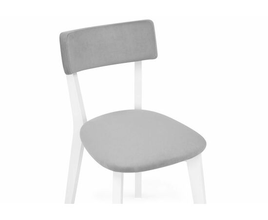 Стул деревянный Гилмар серый велюр / белый, изображение 5 | Интернет магазин мебели и декора LifeDekor