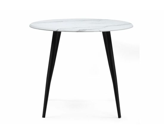 Стол деревянный Абилин 90 мрамор белый / черный матовый, изображение 2 | Интернет магазин мебели и декора LifeDekor