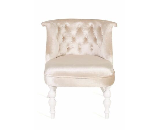 Кресло Бархат (эмаль белая / 30 - бежевый) | Интернет магазин мебели и декора LifeDekor