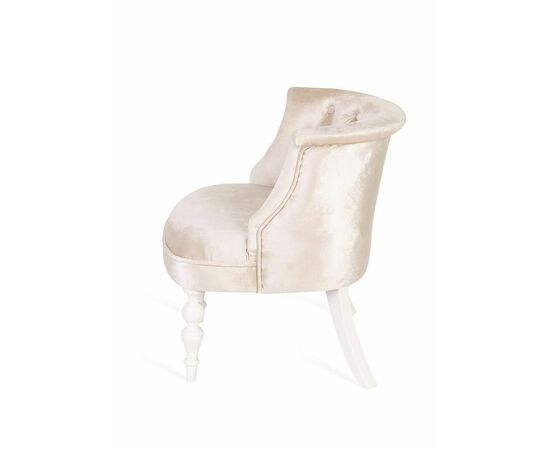 Кресло Бархат (эмаль белая / 30 - бежевый), изображение 2 | Интернет магазин мебели и декора LifeDekor