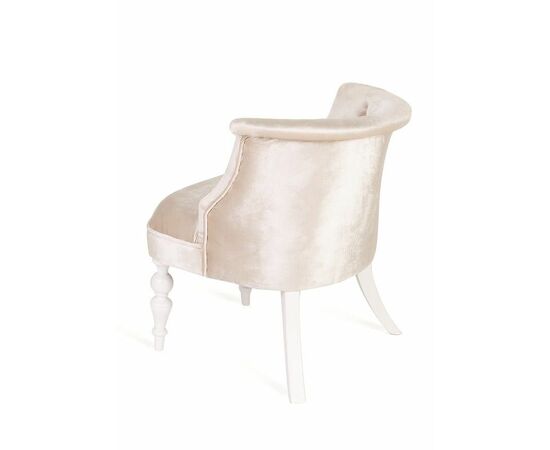 Кресло Бархат (эмаль белая / 30 - бежевый), изображение 3 | Интернет магазин мебели и декора LifeDekor