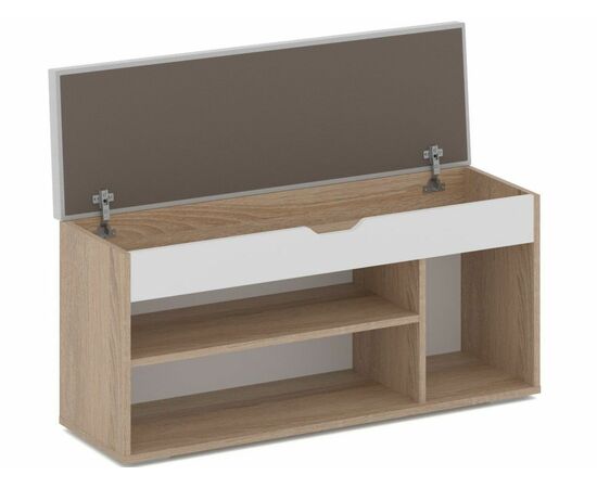 Тумба «Аризона» с нишей, Дуб сонома/Белый (вайт), изображение 3 | Интернет магазин мебели и декора LifeDekor