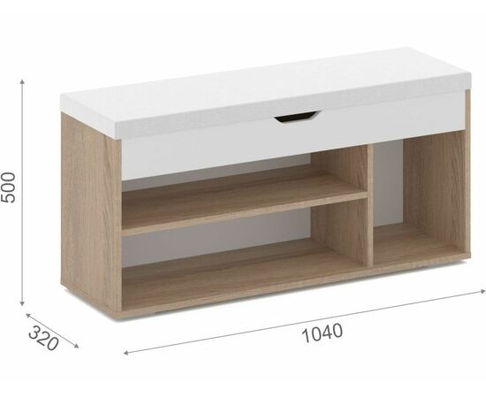 Тумба «Аризона» с нишей, Дуб сонома/Белый (вайт), изображение 4 | Интернет магазин мебели и декора LifeDekor