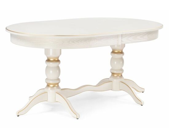 Стол деревянный Дейвер 160(220)х100 слоновая кость / золото | Интернет магазин мебели и декора LifeDekor