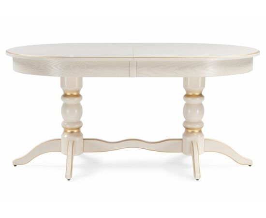 Стол деревянный Дейвер 160(220)х100 слоновая кость / золото, изображение 2 | Интернет магазин мебели и декора LifeDekor