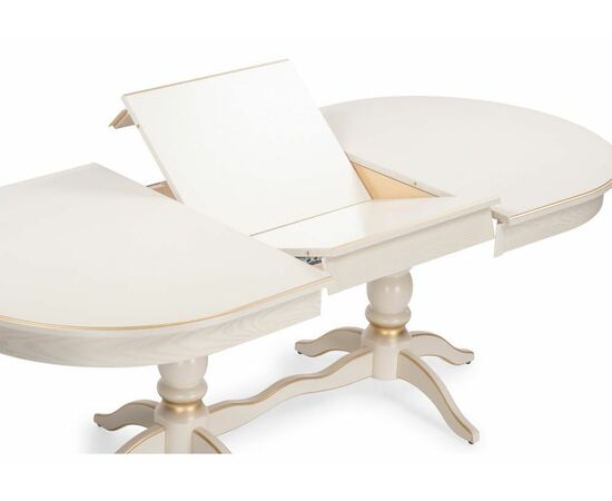 Стол деревянный Дейвер 160(220)х100 слоновая кость / золото, изображение 7 | Интернет магазин мебели и декора LifeDekor