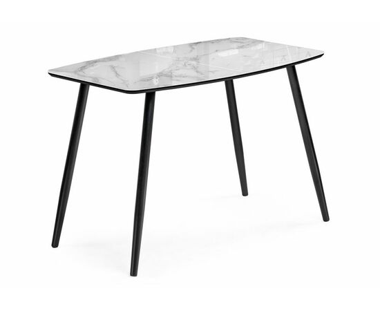 Стол Эмма вставка стекло / черный / черная шагрень | Интернет магазин мебели и декора LifeDekor