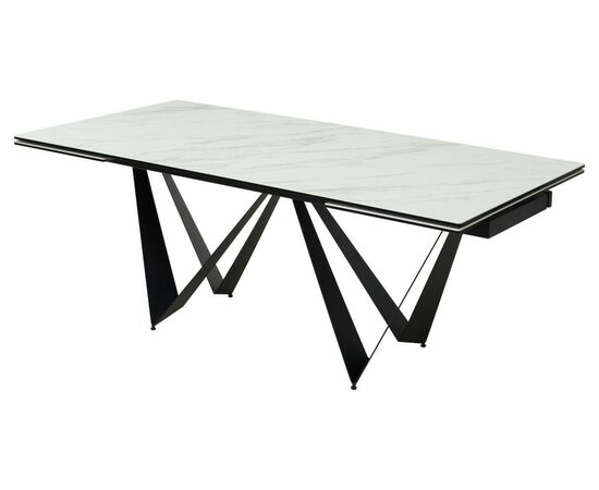 Стол RIETI 200 KL-99 Белый мрамор матовый, итальянская керамика / черный каркас М-City, изображение 9 | Интернет магазин мебели и декора LifeDekor