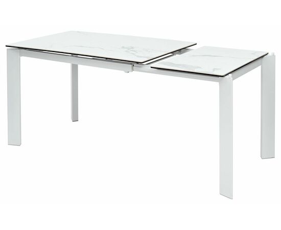 Стол CORNER 120 MATTE STATUARIO Белый мрамор матовый керамика, стекло/ белый каркас М-City, изображение 4 | Интернет магазин мебели и декора LifeDekor