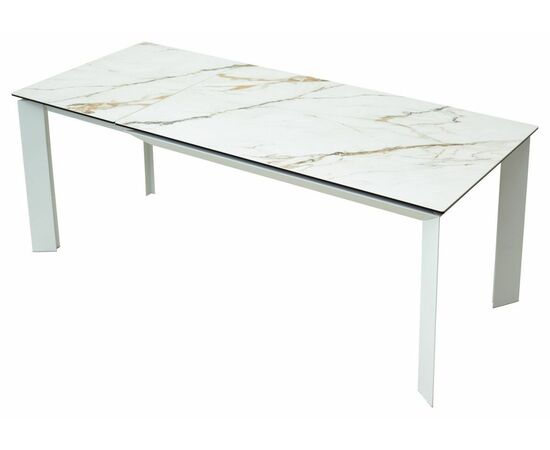 Стол CREMONA 180 KL-188 Контрастный мрамор матовый, итальянская керамика/ белый каркас М-City, изображение 9 | Интернет магазин мебели и декора LifeDekor