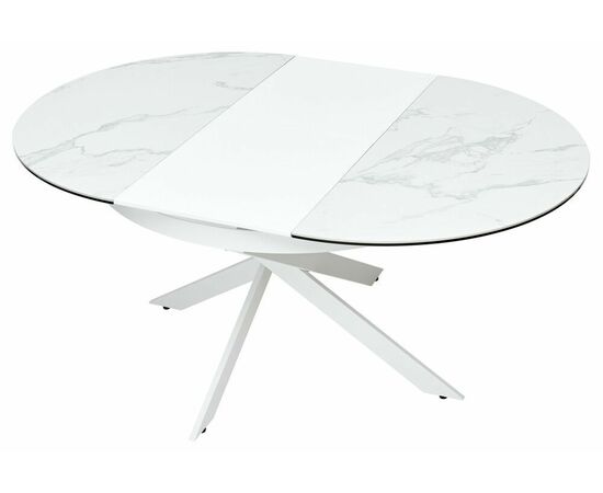 Стол TRENTO 120 HIGH GLOSS STATUARIO Белый мрамор глянцевый, керамика/ белый каркас М-City, изображение 8 | Интернет магазин мебели и декора LifeDekor